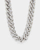 Saint Morta Iced Patch Cuban Necklace Iced White Gold