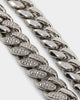Saint Morta Iced Patch Cuban Necklace Iced White Gold