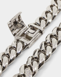 Saint Morta Iced Patch Cuban Necklace Iced White Gold