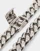 Saint Morta Iced Patch Cuban Necklace Iced White Gold