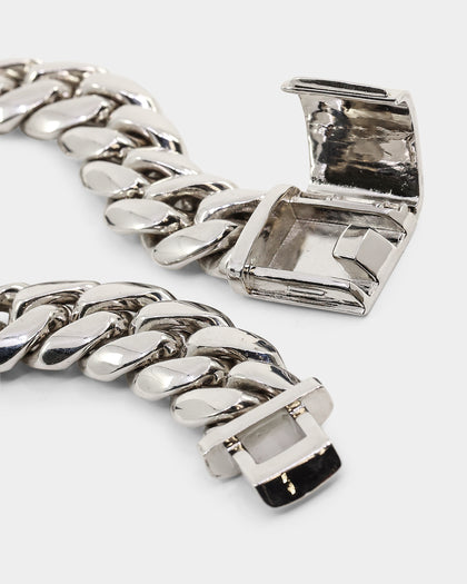 Saint Morta Iced Patch Cuban Necklace Iced White Gold