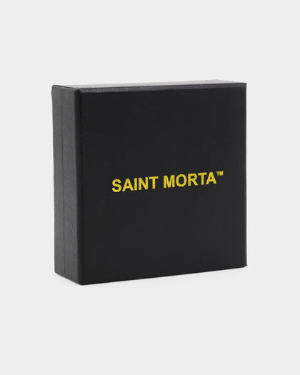 Saint Morta Iced Patch Cuban Necklace Iced White Gold