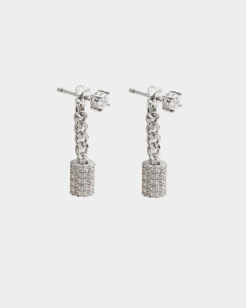Last Kings The Drop Earrings Iced White Gold