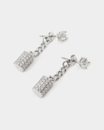Last Kings The Drop Earrings Iced White Gold