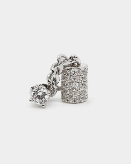 Last Kings The Drop Earrings Iced White Gold