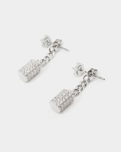 Last Kings The Drop Earrings Iced White Gold