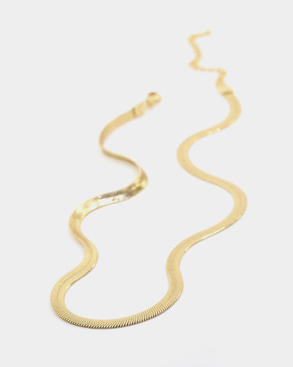 Raising Hell Women's Can't Relate Snake Chain Necklace Gold