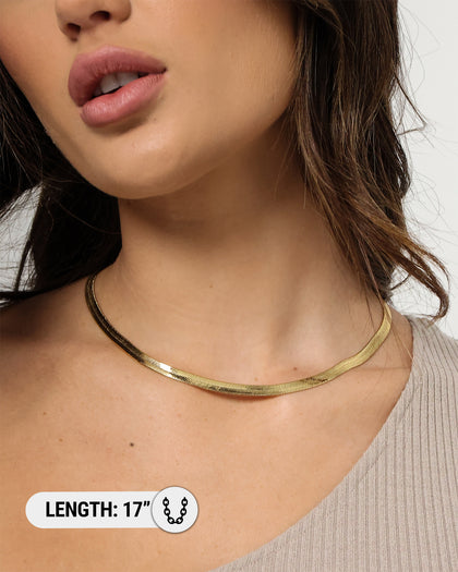 Raising Hell Women's Can't Relate Snake Chain Necklace Gold