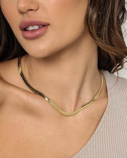 Raising Hell Women's Can't Relate Snake Chain Necklace Gold