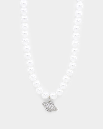 Raising Hell Women's Around The World Necklace Iced White Gold