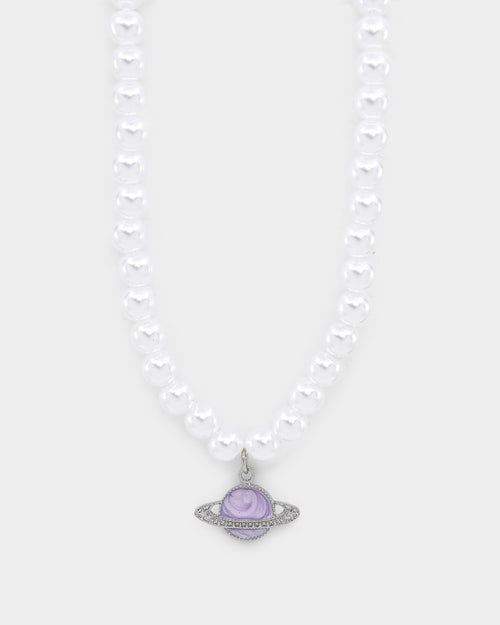 Raising Hell Women's Around The World Necklace Lilac/White Gold