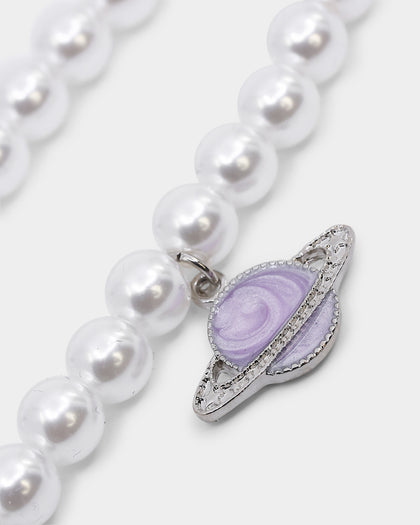 Raising Hell Women's Around The World Necklace Lilac/White Gold