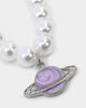 Raising Hell Women's Around The World Necklace Lilac/White Gold