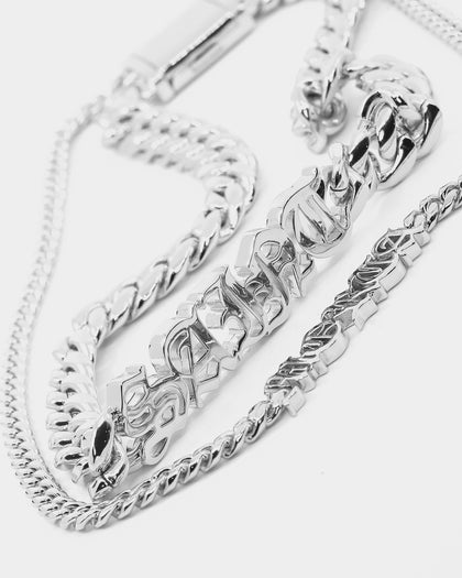 Saint Morta Our Faith Double Chain Necklace White Gold