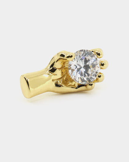 Saint Morta In His Hand Earrings Gold/Iced Gold