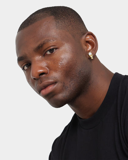 Saint Morta In His Hand Earrings Gold/Iced Gold