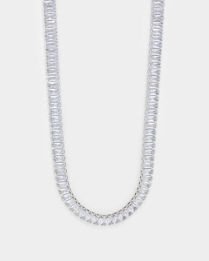 Saint Morta Macro Baguette Necklace Iced White Gold