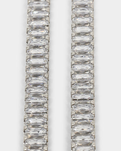 Saint Morta Macro Baguette Necklace Iced White Gold