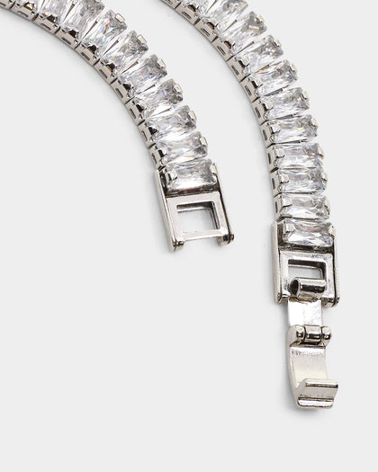 Saint Morta Macro Baguette Necklace Iced White Gold