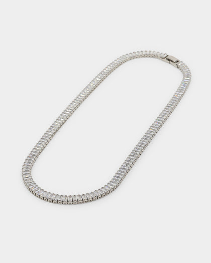 Saint Morta Macro Baguette Necklace Iced White Gold