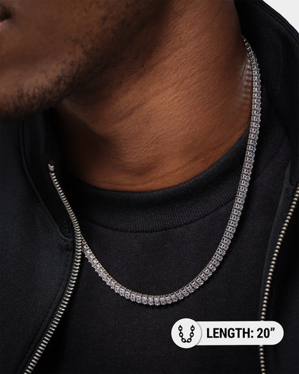 Saint Morta Macro Baguette Necklace Iced White Gold