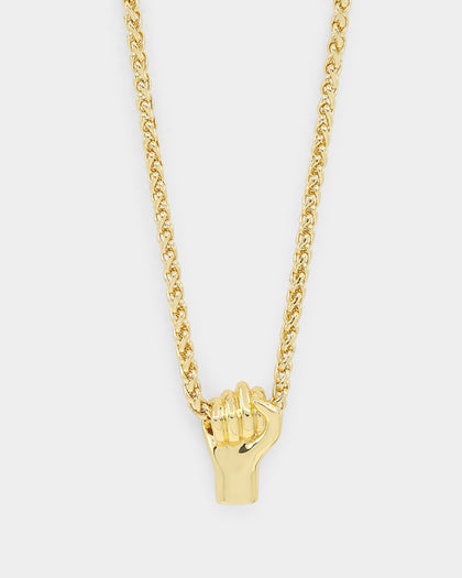 Saint Morta Hands of Men Necklace Gold