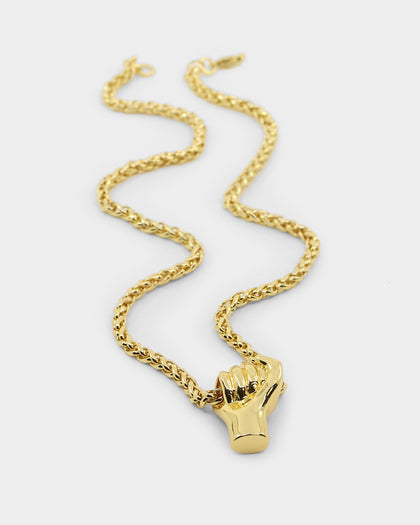 Saint Morta Hands of Men Necklace Gold