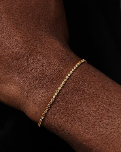 Saint Morta Micro Coloured Tennis Bracelet Gold/Brown