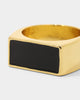 Saint Morta Block Signet Ring Gold/Black