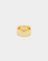 Saint Morta Block Signet Ring Gold/Black