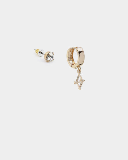 Wild for the Weekend Cherub Earring Set Gold