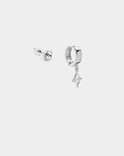 Wild for the Weekend Cherub Earring Set Silver