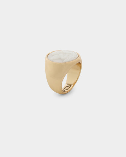 Wild for the Weekend Cherub Signet Ring Gold