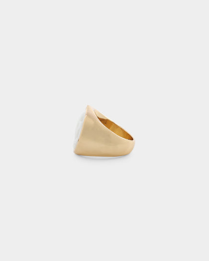 Wild for the Weekend Cherub Signet Ring Gold