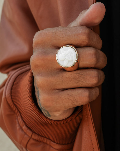 Wild for the Weekend Cherub Signet Ring Gold