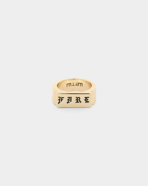 Wild for the Weekend Fired Signet Ring Gold