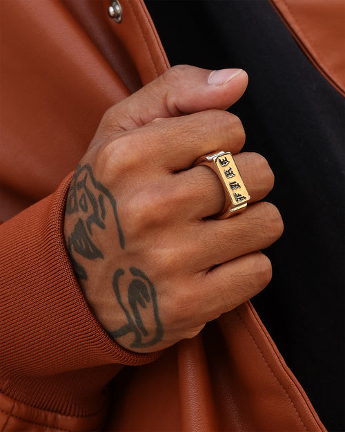 Wild for the Weekend Fired Signet Ring Gold