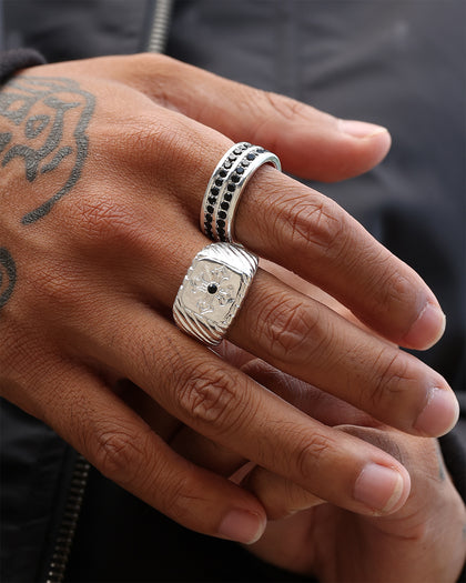 Wild for the Weekend Scripted Crystal Ring Pack Silver