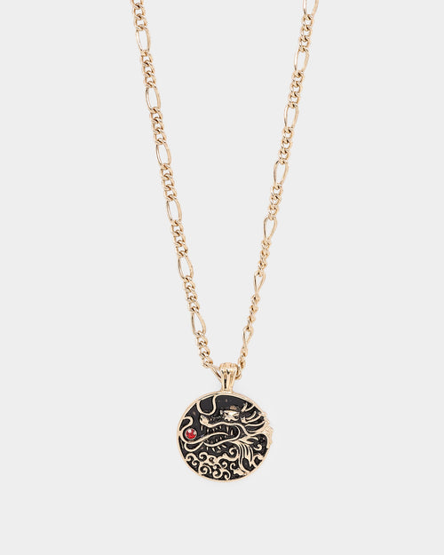 Wild for the Weekend Serpentine Dragon Necklace Gold