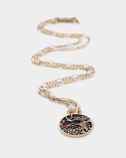 Wild for the Weekend Serpentine Dragon Necklace Gold