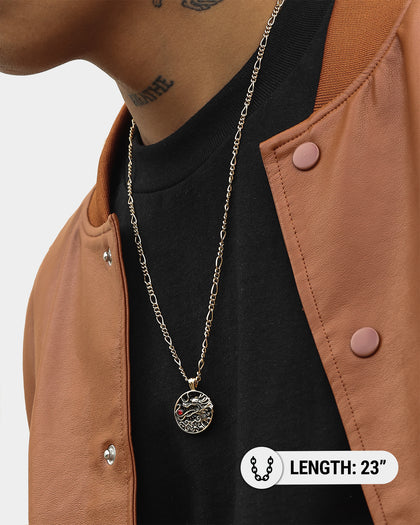 Wild for the Weekend Serpentine Dragon Necklace Gold