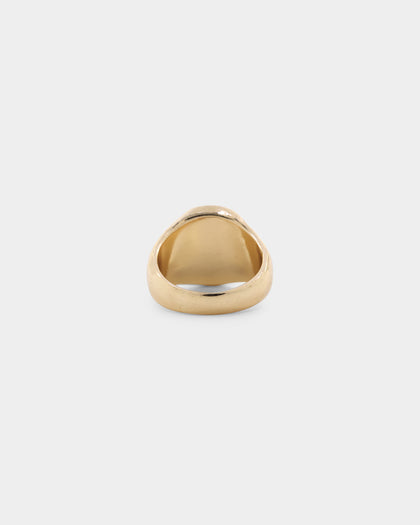 Wild for the Weekend Serpentine Dragon Signet Ring Gold
