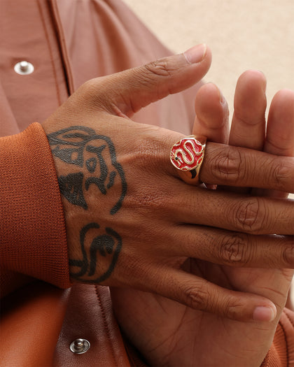 Wild for the Weekend Serpentine Dragon Signet Ring Gold