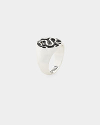 Wild for the Weekend Serpentine Dragon Signet Ring Silver
