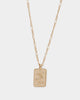 Wild for the Weekend Serpentine Rectangle Necklace Gold