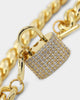 Raising Hell Women's Iced Padlock Bracelet Iced Gold