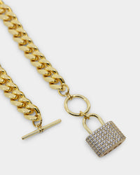 Raising Hell Women's Iced Padlock Bracelet Iced Gold