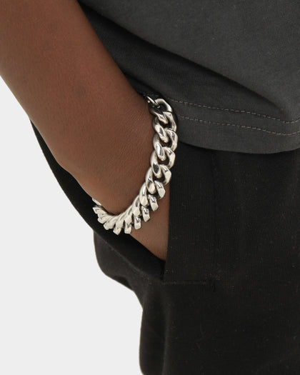 Shortie Kids' Classic Cuban 12mm Bracelet Silver