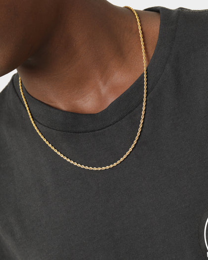 Shortie Kids' Classic Micro Rope 2mm Chain Gold