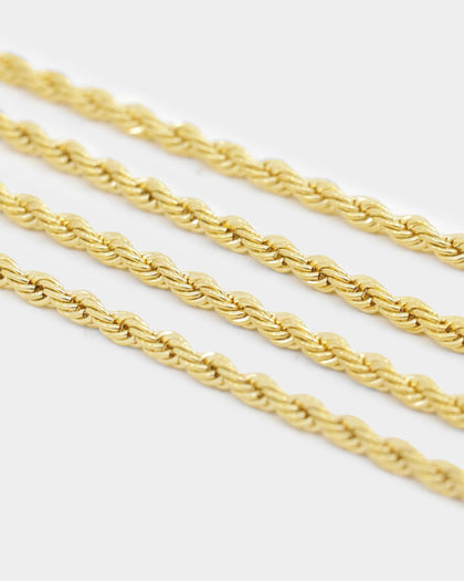 Shortie Kids' Classic Micro Rope 2mm Chain Gold